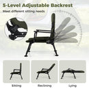 Oversized Foldable Fishing Chair for Adults with Armrest-Green