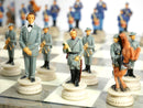 Chess Set - Civil War Resin Chess pieces Generals on Grey/Ivory Chess Board