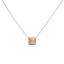 14K Yellow Gold 1/4 Cttw Diamond Matte Finished Pyramid Pendant Necklace (G-H Color, SI1-SI2 Clarity) - 18 Inches