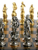 Chess Set - Florence Metal Men on Faux Leather Chess Board