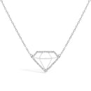 .925 Sterling Silver 1/7 Cttw Lab Grown Diamond Diamond Shaped Pendant Necklace - Size 18 Inches