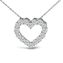 14K White Gold 1/2 Carat Lab Grown Diamond Heart Shape Pendant Necklace