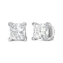 14K White Gold 1.0 Cttw Princess Cut Lab Grown Diamond Solitaire Stud Earrings (F-G Color, VS2-SI1 Clarity)