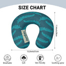 Personalized Fern Leaf Travel Neck Pillow with Name | Deep Teal Fern Frond Print | Memory Foam | Botanical Gift