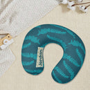 Personalized Fern Leaf Travel Neck Pillow with Name | Deep Teal Fern Frond Print | Memory Foam | Botanical Gift