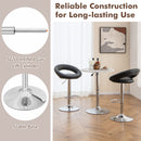 Height Adjustable Bar Stools Set of 2 with Hollow Back and Footrest