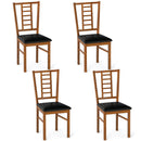 PU Leather Upholstered Wood Dining Chairs Set of 4