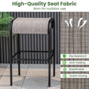 Set of 2/4 Patio Metal Bar Stools with Curved Fabric Seat