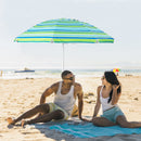 6.5 Feet Patio Beach Umbrella with Waterproof Polyester Fabric