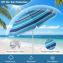 6.5 Feet Patio Beach Umbrella with Waterproof Polyester Fabric