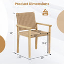 Wood Dining Chair Set of 2 with Woven Rope Seat