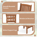 Patio Chairs Set of 2 Outdoor Solid Wood Chairs with Slatted Seat and Inclined Backrest