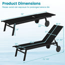 Patio Chaise Lounge Chair with Wheels and 6