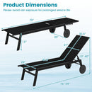 Patio Chaise Lounge Chair with Wheels and 6