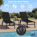 Patio Chaise Lounge Chair with Wheels and 6