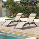 Patio Chaise Lounges Set of 2 Outdoor Recliner with 5-Position Backrest