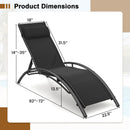 Patio Chaise Lounges Set of 2 Outdoor Recliner with 5-Position Backrest