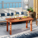Patio Coffee Table with Slatted Tabletop for Deck Poolside