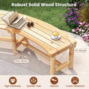 Patio Curved Bench Solid Wood Fire Pit Bench Outdoor Backless Loveseat