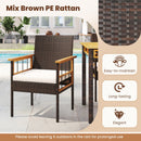 Patio Dining Chairs Set of 2 with Soft Cushions-White