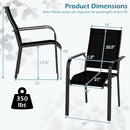 Patio Dining Chairs Set of 2/4/6 Stackable Outdoor Armchairs with Metal Frame