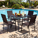 Patio Dining Chairs Set of 2/4/6 Stackable Outdoor Armchairs