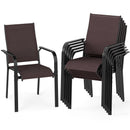 Patio Dining Chairs Set of 2/4/6 Stackable Outdoor Armchairs