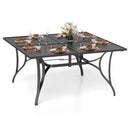 Patio Dining Table for 8 with Umbrella Hole for Porch Lawn