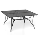 Patio Dining Table for 8 with Umbrella Hole for Porch Lawn