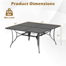 Patio Dining Table for 8 with Umbrella Hole for Porch Lawn