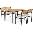 4-Piece Patio Furniture Set Outdoor Dining Chair Set-White