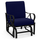 Patio Glider Rocking Chair with Thick Cushion and Curved Armrest