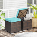 2 Pieces Patio Ottoman with Hidden Storage Space-Mix Grey