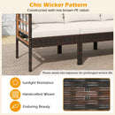 Patio Rattan Chairs with Ottomans and Side Table for Backyard-White