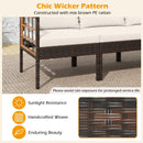 Patio Rattan Chairs with Ottomans and Side Table for Backyard-White