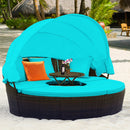 Patio Round Daybed Rattan Furniture Sets with Canopy