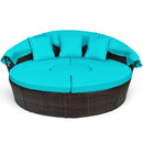 Patio Round Daybed Rattan Furniture Sets with Canopy