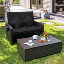 Outdoor Rattan Daybed with 4-Position Adjustable Backrest