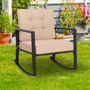 Rattan Rocking Chair with Cushion for Patio & Garden