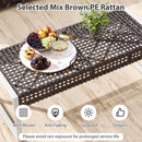 43 Inch Patio Rectangle Ottoman Pack of 2 with Metal Legs and Seat Cushion-Beige
