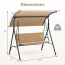 2-Person Patio Swing Chair with Adjustable Canopy