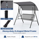 2-Person Patio Swing Chair with Adjustable Canopy