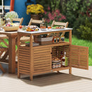 Patio Wood Storage Cabinet Outdoor Acacia Wood Buffet Cabinet
