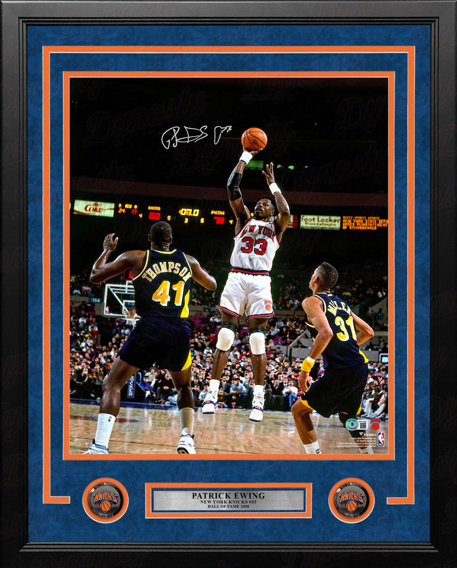 Patrick Ewing Shooting Action New York Knicks Autographed 16