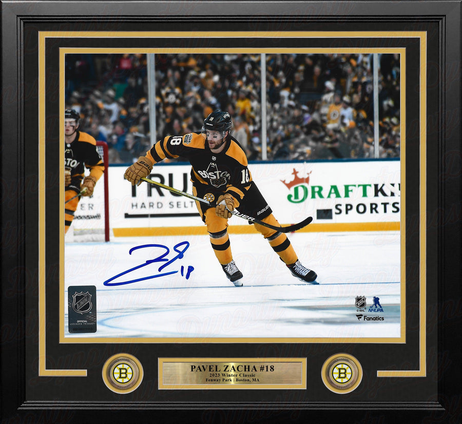 Pavel Zacha 2023 Winter Classic Action Boston Bruins Autographed 11