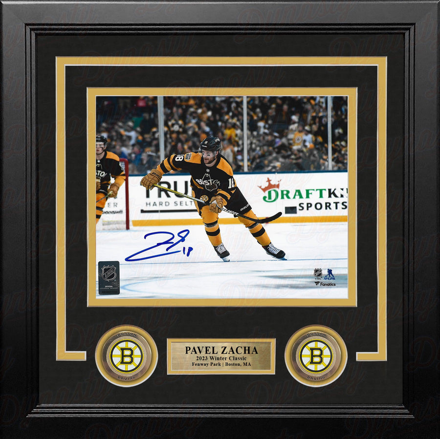 Pavel Zacha 2023 Winter Classic Action Boston Bruins Autographed 8