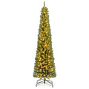 Pencil Christmas Tree with Memory Wire Branch Tips and Warm LED Lights