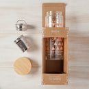 Pink Sustain Double Glass Tea Infuser Bottle | Loose Leaf Tea Holder Steeper Strainer Filter