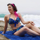 Pinup 1950s Peacock Perfection Bikini Set | Retro Two-Piece Low Waist Swimwear
