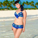Pinup 1950s Peacock Perfection Bikini Set | Retro Two-Piece Low Waist Swimwear